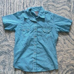 Vintage checkered, Wrangler snap top medium